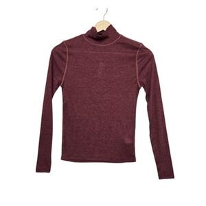 Madewell Maroon Long-Sleeve Turtleneck Top